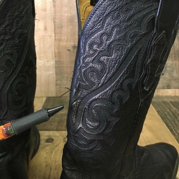 Lucchese 2000 T3130R4 Classic Black Cowboy Boots Mens 8 D - Picture 7 of 12